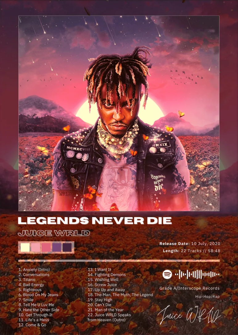 Juice WRLD - Legends Never Die Album Cover